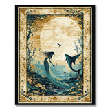 Moonlit Mermaid Flying Fish Teal Rug
