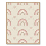 Pink Rainbow Hearts Kids Area Rug