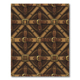 Brown Vintage Buckle Strap Area Rug