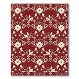 Red Floral Damask Area Rug