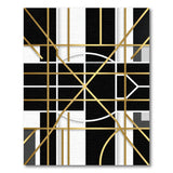 Geometric Modern Gold and Silver Gold Geometric Abstract Area Rug