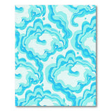 Abstract Area Abstract Teal Wave Area Rug