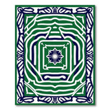 Intricate Green Persian Star Medallion Rug