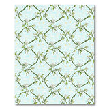 Teal Green Leaf Vine Pattern Area Rug