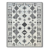 Black and White Heritage Tribal Black White Geometric Rug