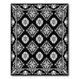 Ornate Traditional Persian Ornate Black White Persian Area Rug