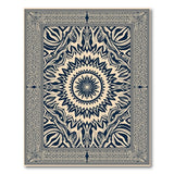 Navy Beige Persian Starburst Medallion Rug