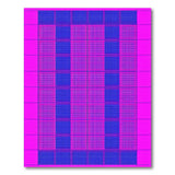 Vibrant Pink Blue Grid Geometric Area Rug