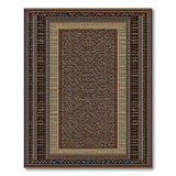 Intricate Brown Tribal Border Area Rug