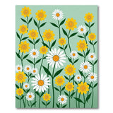 Sunny Yellow Daisies Blooms Area Rug