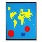 Multi-color and Patterns Pixelated World Map Area Rug