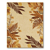 Cream Fern Frond Blossom Area Rug