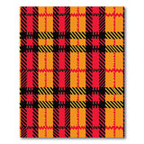 Bold Red Orange Distressed Plaid Area Rug