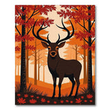 Majestic Autumn Stag Forest Area Rug