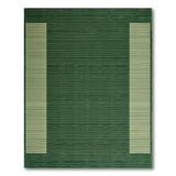 Emerald Green Textured Border Stripe Rug