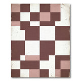 Vintage Distressed Brown Pink Patchwork Rug