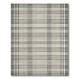 Grey Plaid Woven Area Rug