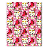 Playful Pink Maneki-Neko Lucky Cat Rug