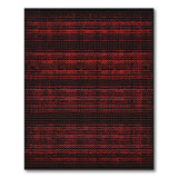 Bold Red Geometric Diamond Area Rug on Black