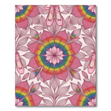 Pink Rainbow Floral Ballet Shoes Area Rug