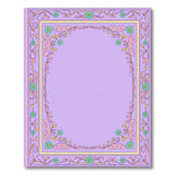 Purple Floral Ornate Border Area Rug