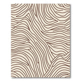 Abstract Wavy Lines Beige Area Rug