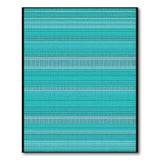 Teal Striped Coastal Area Rug