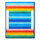 Vibrant Rainbow Stripe Geometric Area Rug