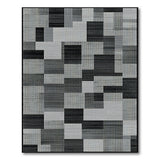 Geometric Black White Patchwork Area Rug