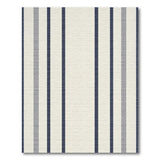 Navy Blue and Cream Striped Woven Rug