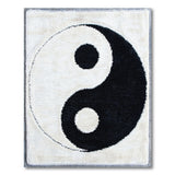 Yin Yang Shag Area Rug Black White