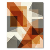 Layered Geometric Orange Area Rug