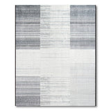 Black White Linear Stripe Area Rug
