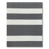 Textured Gray White Striped Area Rug