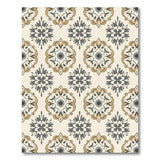 Ornate Grey Gold Floral Medallion Area Rug