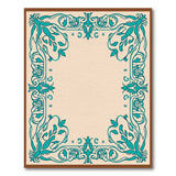 Blue and Teal Elegant Teal Floral Border Area Rug