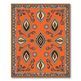 Orange Vibrant Orange Persian Motif Area Rug