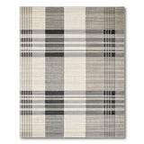 Rustic Farmhouse Black White Plaid Woven Area Rug