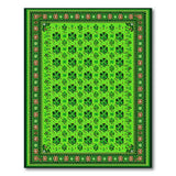 Floral Vintage Lucky Green Shamrock Clover Area Rug