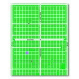 Green Geometric City Grid Area Rug