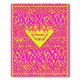 ODIKA Vibrant Pink Yellow Geometric Area Rug