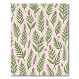 Green Fern Pink Blossom Floral Pattern Rug