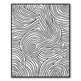 Swirling Waves Black White Abstract Area Rug