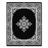Ornate Medallion Black and White Ornate Black White Persian Medallion Rug