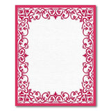Red Ornate Floral Scroll Border Area Rug