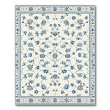 Ivory Blue Floral Vintage Area Rug