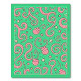 Playful Pink Swirl Star Green Kids Area Rug