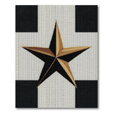 Bold Metallic Gold Star Black White Area Rug