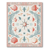 Teal Seashell Starfish Coastal Area Rug
