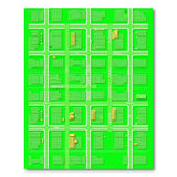 Green Pixelated City Map Area Rug
